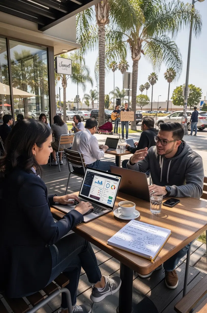 Image of a person using a tablet to monitor automated processes in a manufacturing environment.